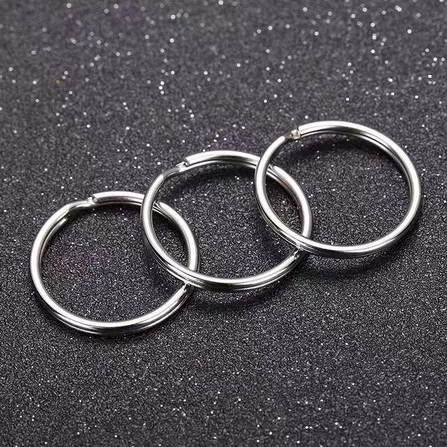 Men s Iron Nickel-Plated Key Ring Loop Keychain, 1.5x30mm - Simple Business Car Hanging Metal Ring Metal