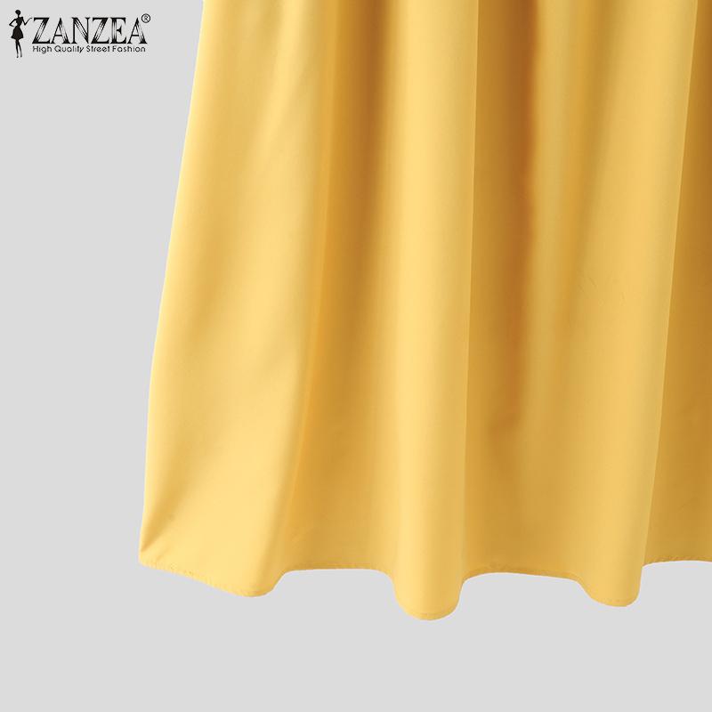 ZANZEA Женское повседневное платье в полоску без рукавов с U-образным вырезом — фото 10