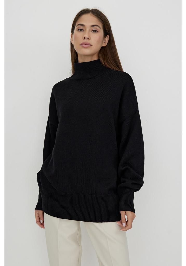 European & American Autumn/Winter Loose Cross-stitch Half-high Collar Sweater