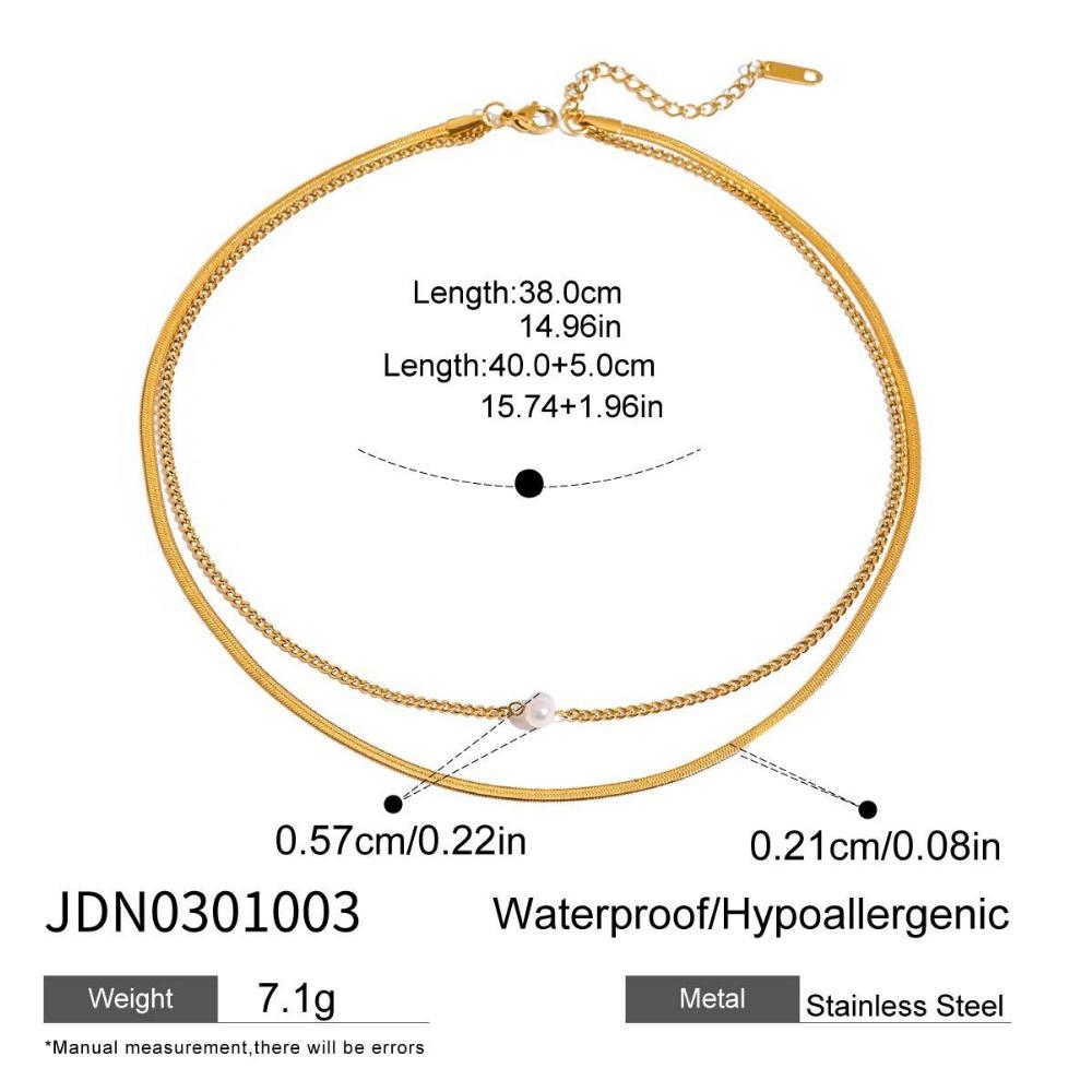 Double-layer Stacked Titanium Steel Necklace Light Luxury High-end Clavicle Chain Stainless Steel Jewelry Does Not Fade