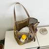 Bolsa de playa de malla portátil para mujer, bolsa de almacenamiento de maquillaje para viajes, bolsa de baño de verano, organizador, bolsa de compras