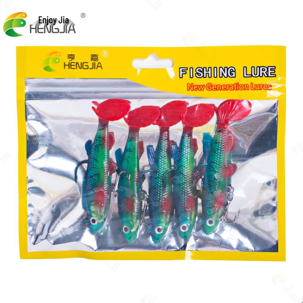 T-Schwanz 8CM Weichköder für Eis- und Felsangeln - Künstlicher Bleikopf-Köder für Bassangler