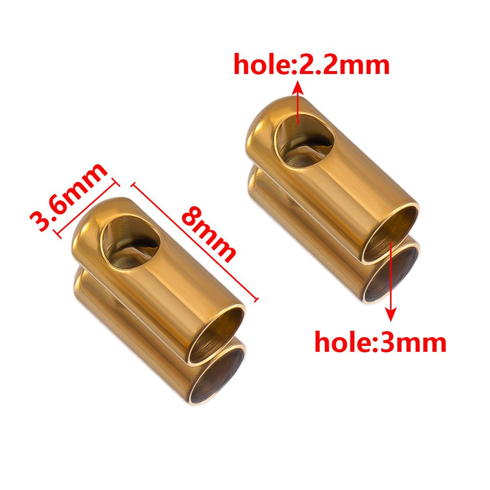 20pcs Stainless Steel Column End Tip Cap Crimp Clasps For DIY End Bead Caps Connector Necklace Leather Cord Jewelry Accessories