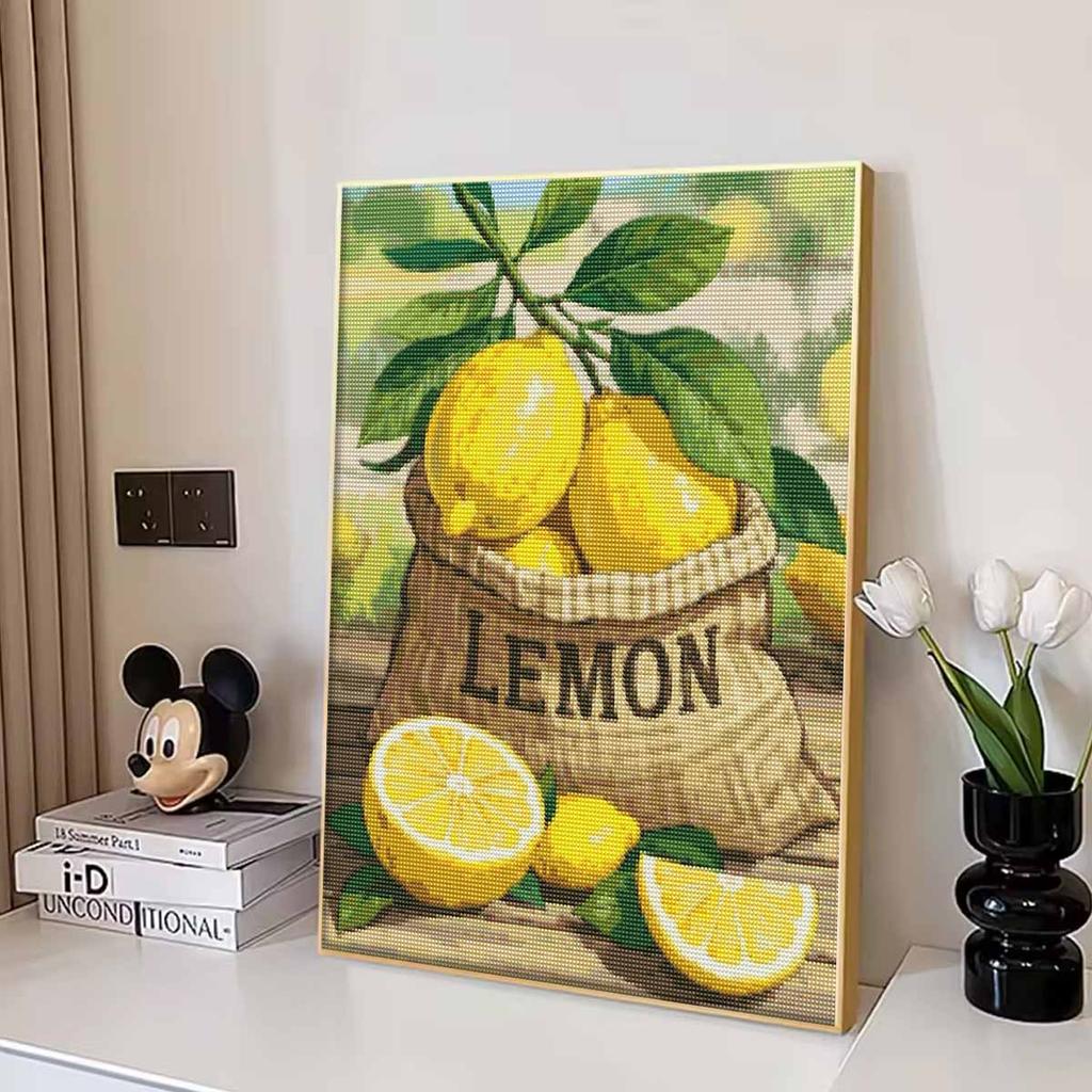 Diamond Painting Kits for Adults Lemon Full Round Drill 5D Art Craft Wall Decor for Bedroom Living Room Home Decoration