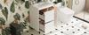 61*46.5*87cm, Freestanding Bathroom Washstand, Lacquered Surface, Integrated Ceramic Basin, Soft-Close Hinges, Two Drawers, High Foot Design, White.