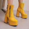Women's High-heeled Short Boots Autumn and Winter New European and American Style Waterproof Table Thick-heeled Large-size Short Boots