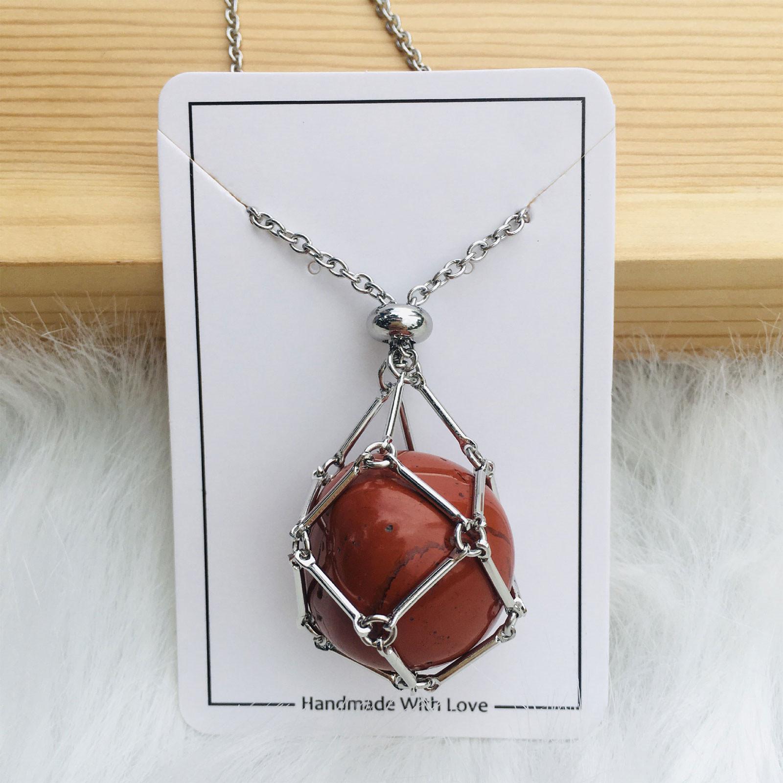 

Намисто з тримачем для кришталевих каменів, намисто з кулоном із кришталем регульованої довжини, намисто з регульованим кольє зі шнуром і тримачем для кристалів для жінок і чоловіків One Size