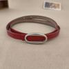 Leather Color Solid Waist Belt With Alloy Buckle For Women Office Gift Wear
