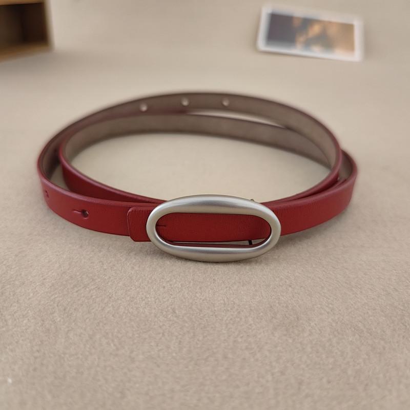 Leather Color Solid Waist Belt With Alloy Buckle For Women Office Gift Wear