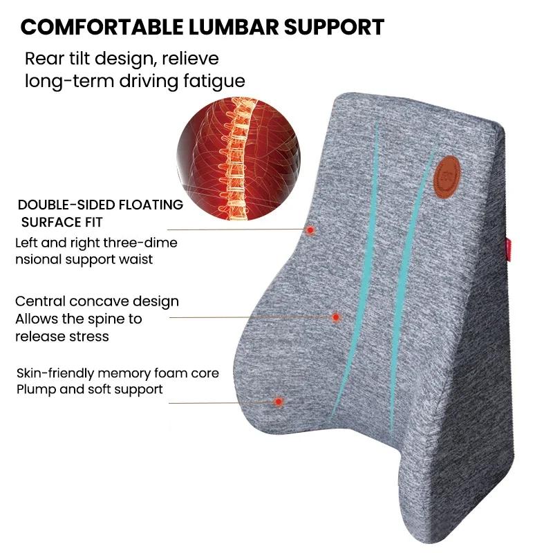 Waist Cushion Lumbar Pad Car Interior Accessories Headrest Driver Pillow Vehicle Backrest Back Support Neck Memory Foam Seat