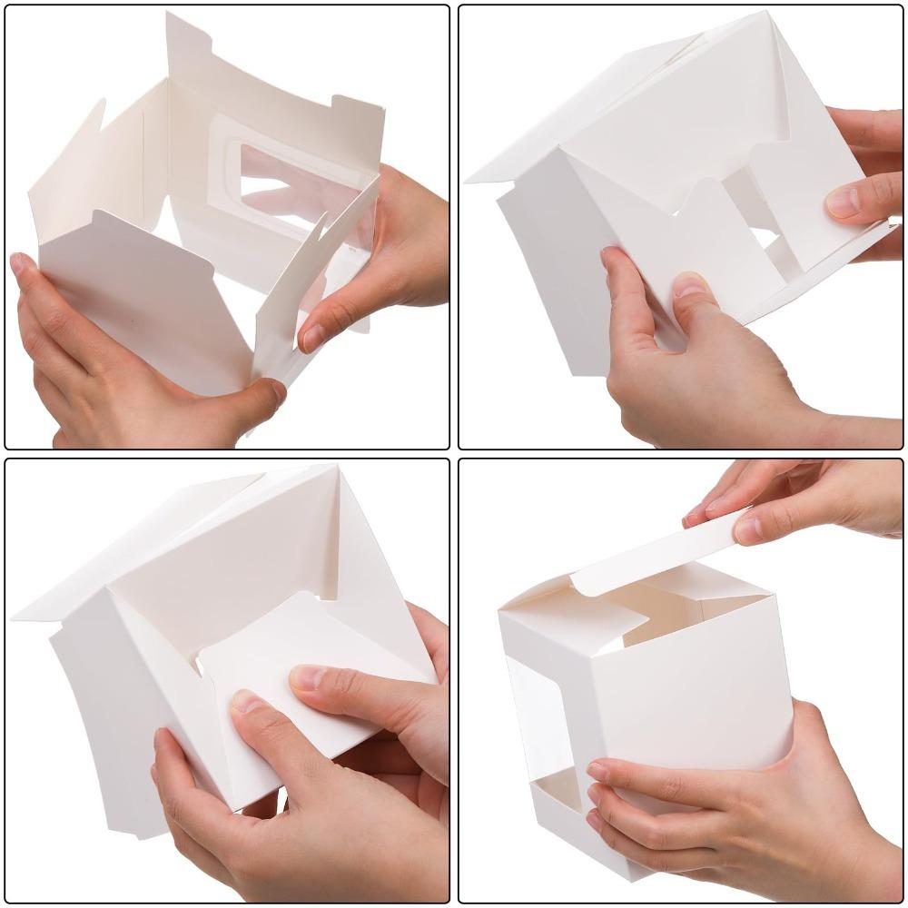 18pcs White Packaging Box with Transparent Windows Gift Boxes Wrapping Box with Clear View Window for Wedding Mugs Cup Boxes for Jewelry Display