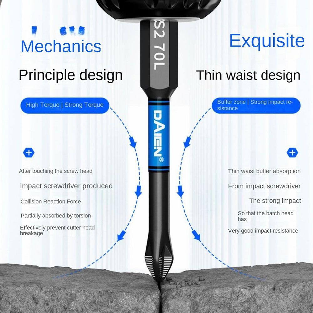 10pcs/6pcs Non-slip Magnetic Impact Bit Shockproof Screwdriver Bit Set  Electric Screwdrivers