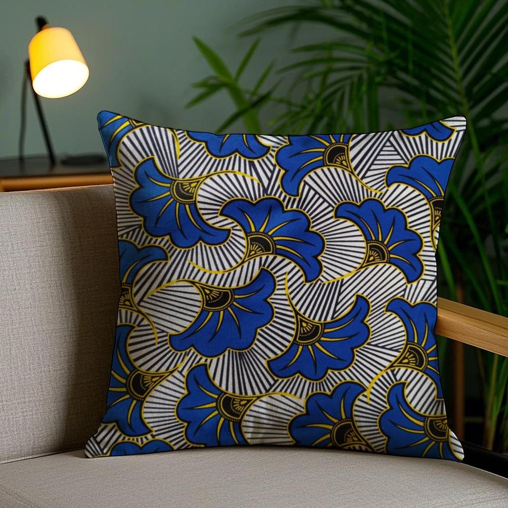 African Style Print Cushion Cover Plush Fabric Soft Double-Sided Printed Sofa Pillow Case Colorfast Home Decor Gift
