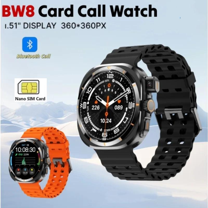 BW8 Smart Watch Support SIM Card Camera 400mah Battery Sports Mode Blood Pressure Oxygen Bluetooth Call Smartwatch