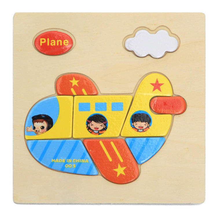 Cartoon 3D Puzzle Jigsaw Wooden Toys for Children Cute Animal Traffic Puzzles Intelligence Kids Baby Early Educational Toys