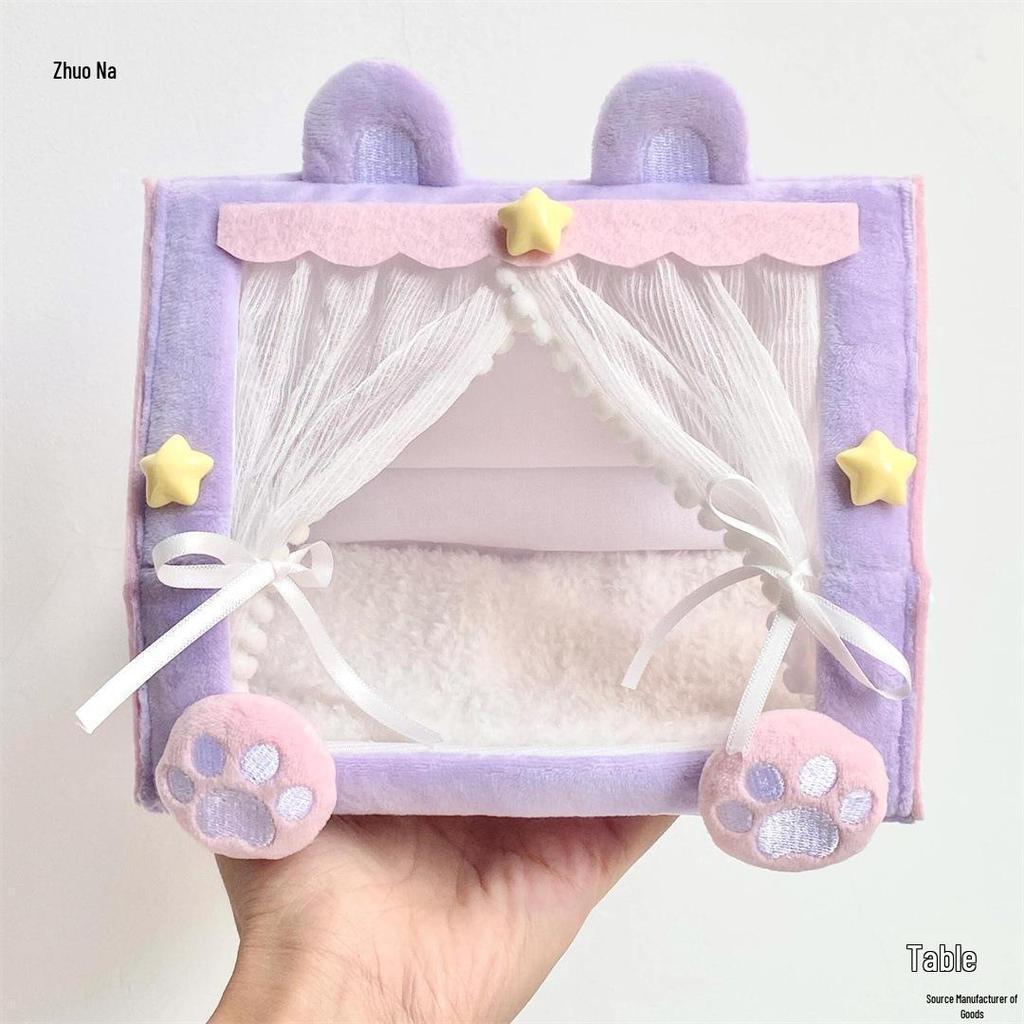 40cm Cotton Doll Bed Tent & Wardrobe: Indoor Display & Desktop Ornament