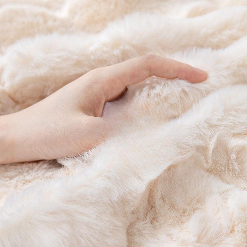 Verdickter Kaninchen-Plüsch-Sofabezug, universell, rutschfest, für den Winter, warm, für Sofa, Handtuch, Couch, Kissen, Schonbezüge für Wohnzimmermöbel