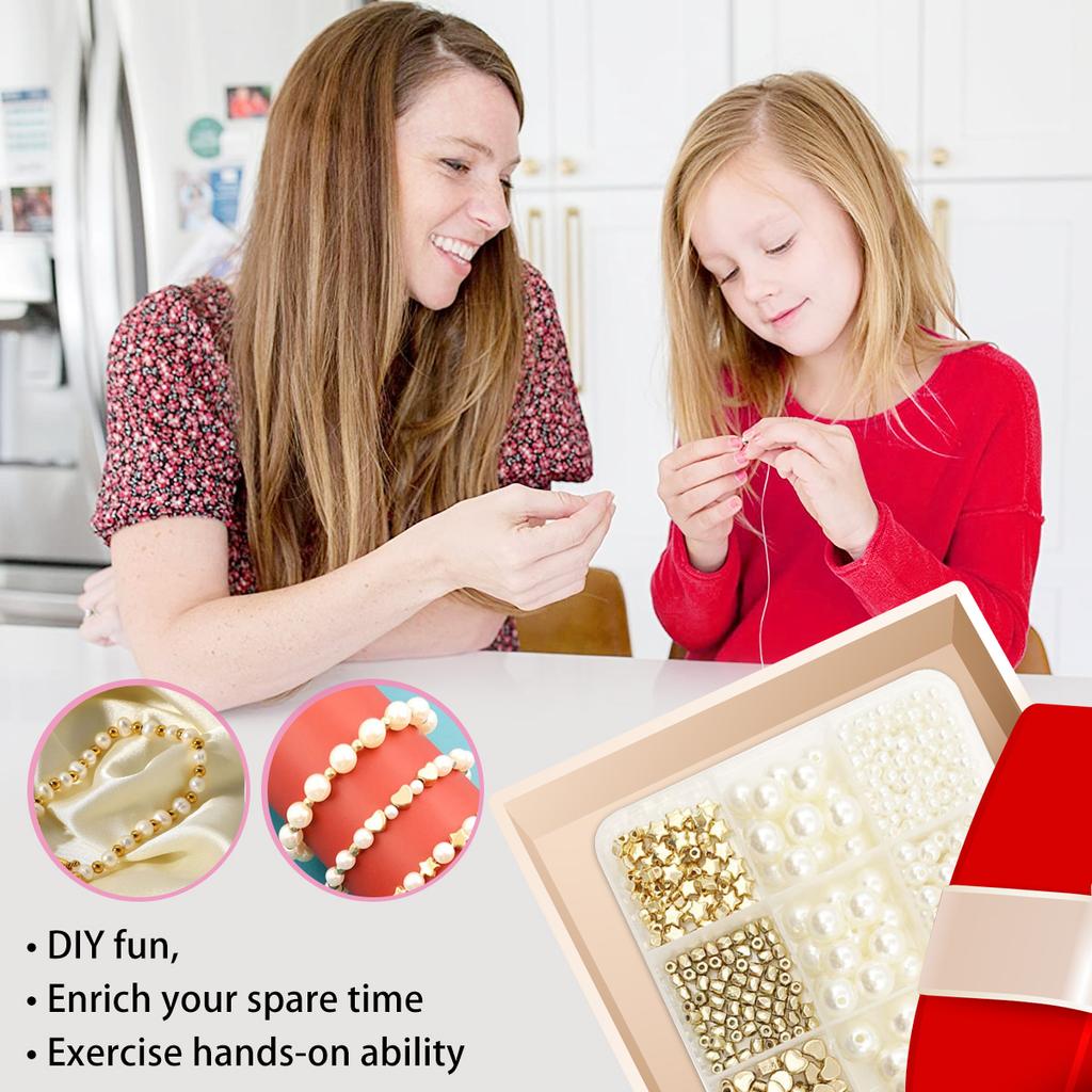 720 Stück Abstandshalter Perlen Set Sortiert DIY Perlen Armband Ohrring Halskette Herstellungskit mit Perlen Rund/Stern/Facettiert/Flach/Herz Perlen