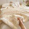 Thickened Coral Fleece Bed Blankets for Winter Warm Soft Imitation Lambs Wool Jacquard Blankets for Bedroom Sleeping Sofa Throw