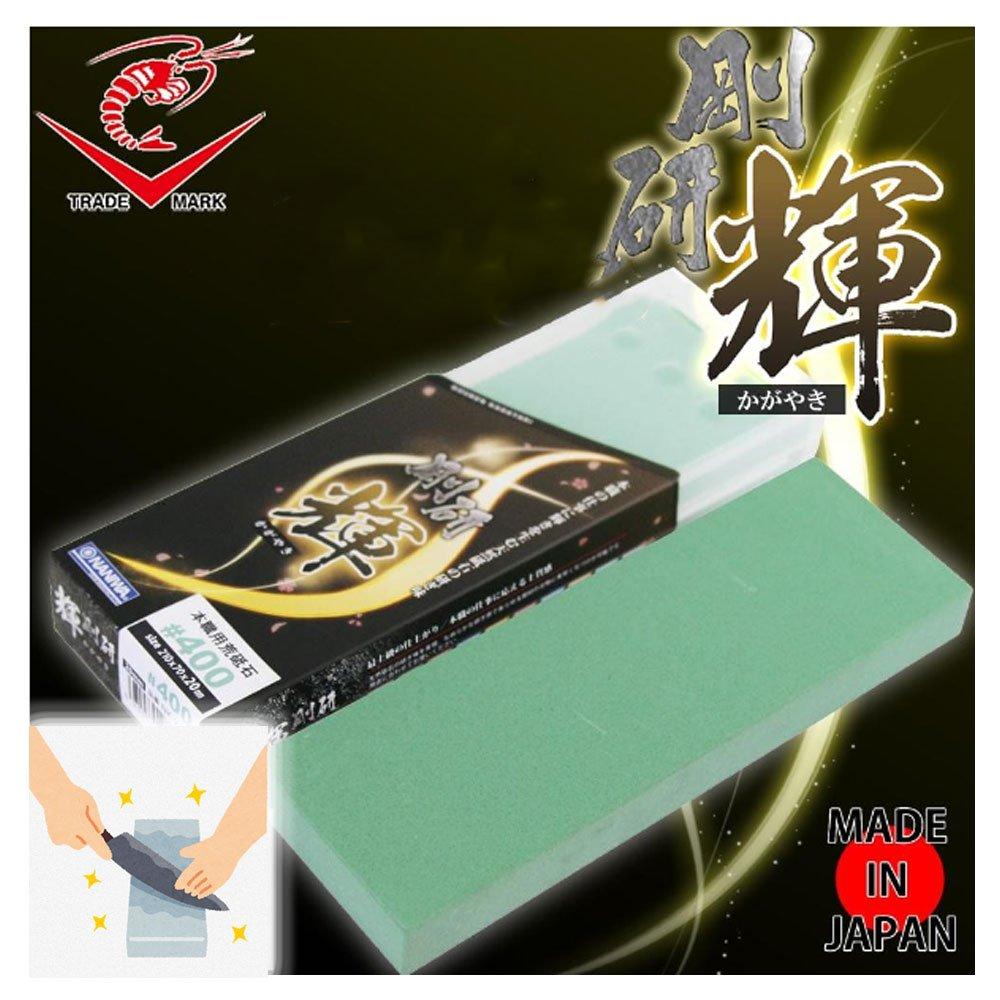 NANIWA Professional Whetstone Goken Kagayaki with Sharpening Stand and Storage Case 210 X 70 X 20mm #400 NK-2204