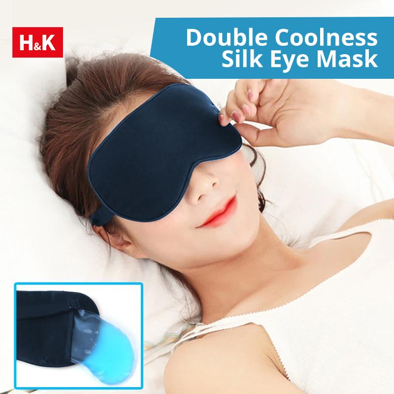 Durable And Safe Sleep Light Blocking Eye Mask And Gel Cold Ice Pack Double-Sided Ice Silk Warm Cool Sleep Eye Mask For Travel Sleeping