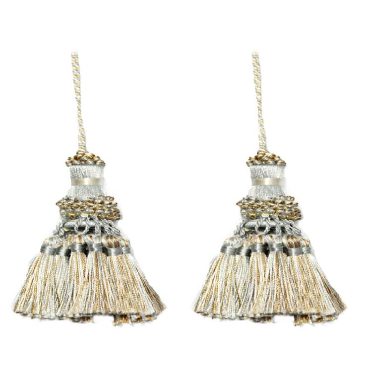 2PCS Ethnic Type Curtain Hangings Pendants Handmade Curtain Tiebacks Decoration for Living Space