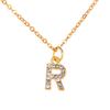 Kpop Shining A-Z Letter Pendant Charm Necklace 26 Initial Alphabet Name Golden Clavicle Chain Party Valentine's Day Jewelry Gift