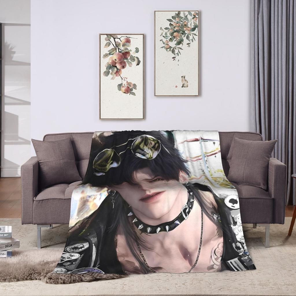 Game Love and Deepspace Sylus Flannel Blankets  Warm Throw Blanket for Living Room Travel Street Trend Bedspread Sofa Bed Cover