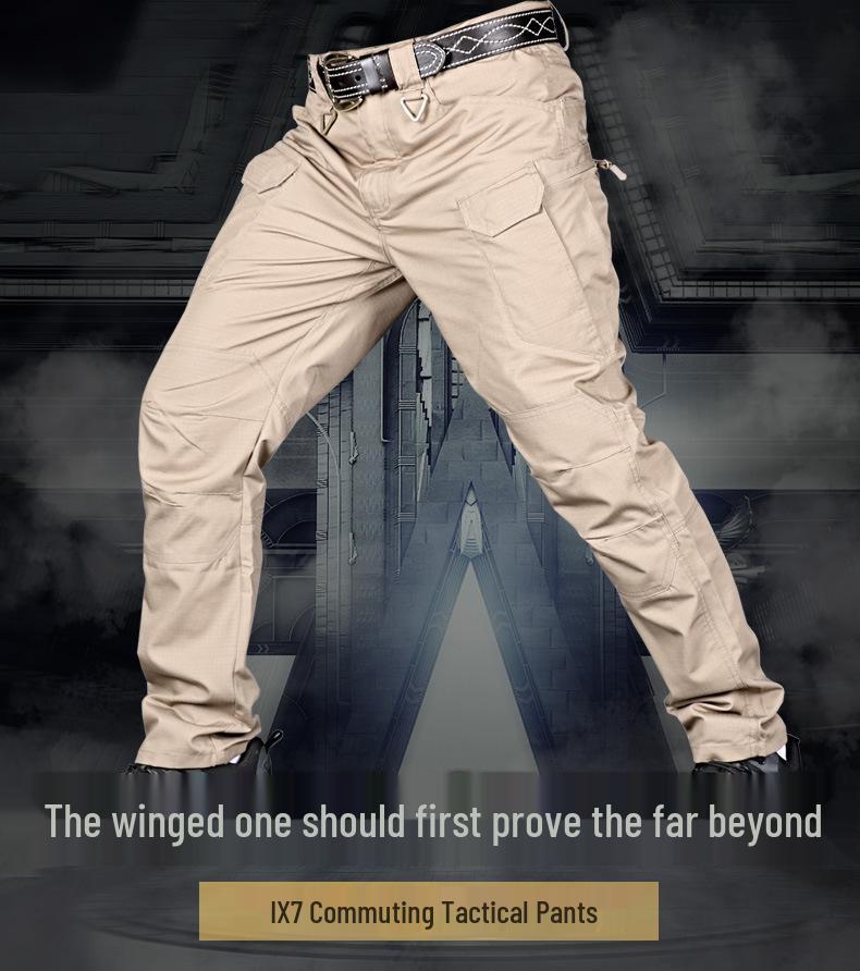 Pantalon Tactique Camouflage IX7 Multi-Poches pour Homme - Vêtement d'Extérieur Durable pour le Printemps et l'Été