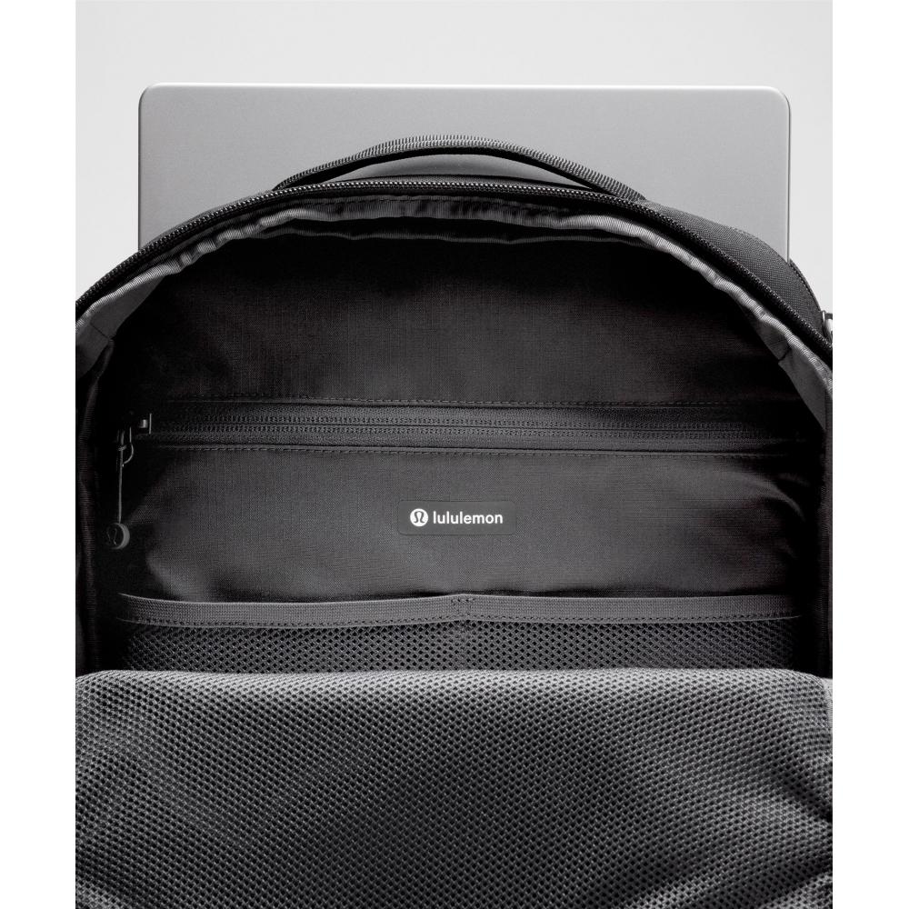 Lululemon Triple Zip Backpack 28l  Tech Canvas Black Graphite Grey