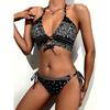 Floral Print Bikini Set Low Waiist Swimsuit Sexy Bathsuit Women's Two Piece Suits High Cut Bathwear Bandage Biquinis