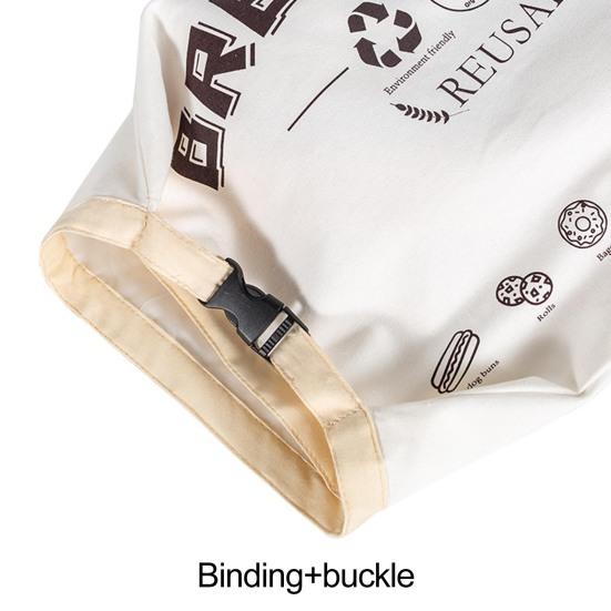 Cotton Bread Bag with TPU Lining And Buckle Design Storage Bag Keeps Bread Fresh Longer Reusable Keeper Bag for Store