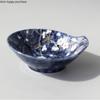 Blue Ceramic Plate Cherry Blossoms Seasoning Dish Dipping Bowl Snack Dish Snack Tray Dessert Plate Taste Dishes Decorative Bowls