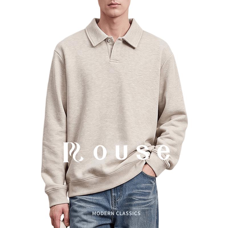 Lords Men's Long-Sleeve Wool-Blend Polo Shirt
