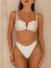 1011 European and American sexy beach split swimsuit summer women solid color seaside beach vacation bikini two-piece set