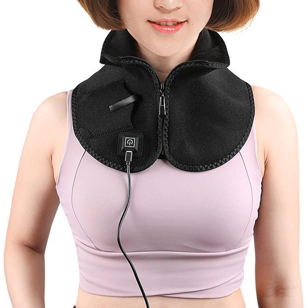 USB Heating Neck Warmer 3 Temp Levels Electric Scarf Soft Knit Fabric for Women Men Shoulder Wrap