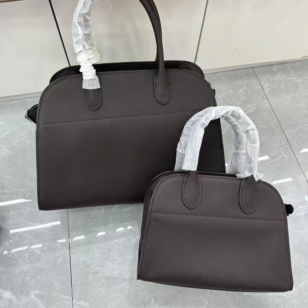 Lychee Patterned Top Layer Cowhide Tote Bag Genuine Leather Handbag Fashionable And Casual Large Capacity Women's Bag+single Shoulder Crossbody Bag