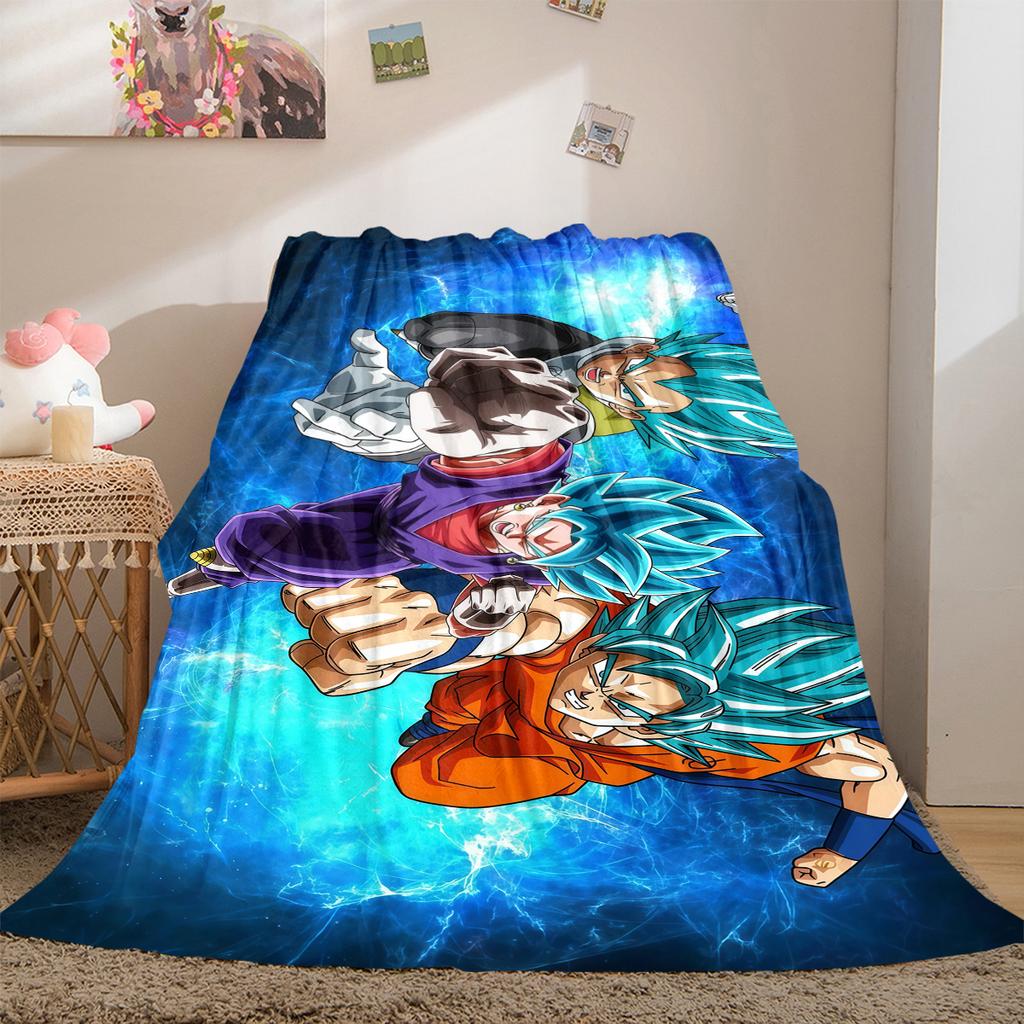 1pz Coperta in Flanella con Stampa Dragon Ball Super, Alta Qualità per Tutte le Stagioni, Decorazione per la Casa, Calore e Comfort, Perfetta per Regali di Natale