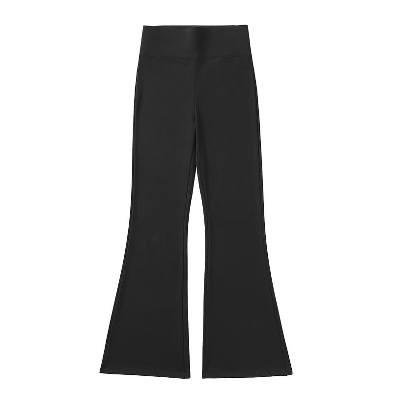 Women's High Waist Black Micro Flare Slimming Pants