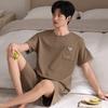 Pajamas Men's Summer Cotton Thin Short Sleeve Shorts Set Young Men's Casual Outer Wear Large Size Cotton Loungewear