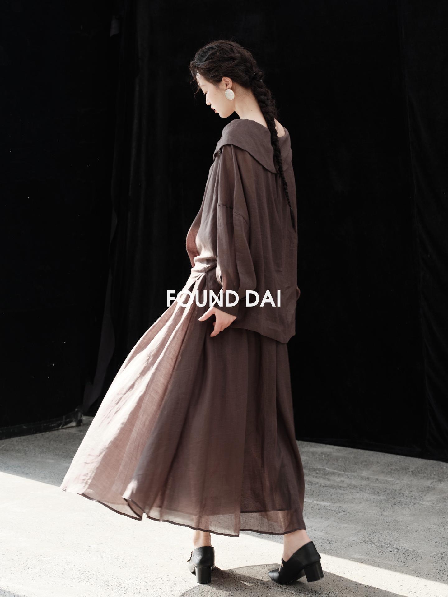 Летняя женская льняная длинная юбка в стиле ретро - Легкая французская повседневная юбка в стиле феи Large