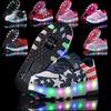 New Boys Vibrating Luminous Shoes Girls Fashion Double Wheel Runaway Shoes Children's Shoes with Wheels 2025