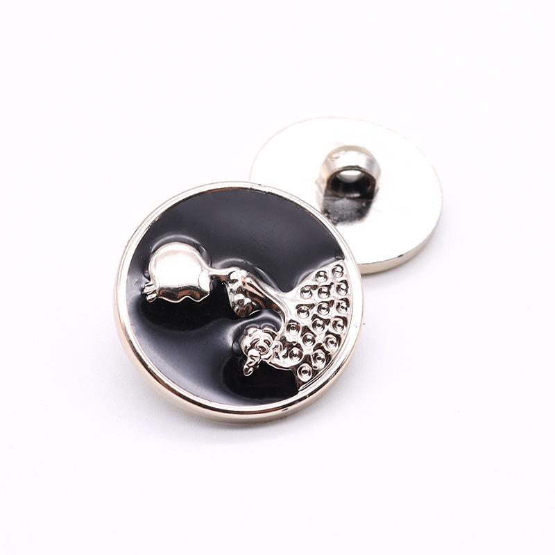 High-End Pearl Plastic Buttons, Women'S Clothes Coat Coat Buttons, Versatile Oil Round Decorative Buttons