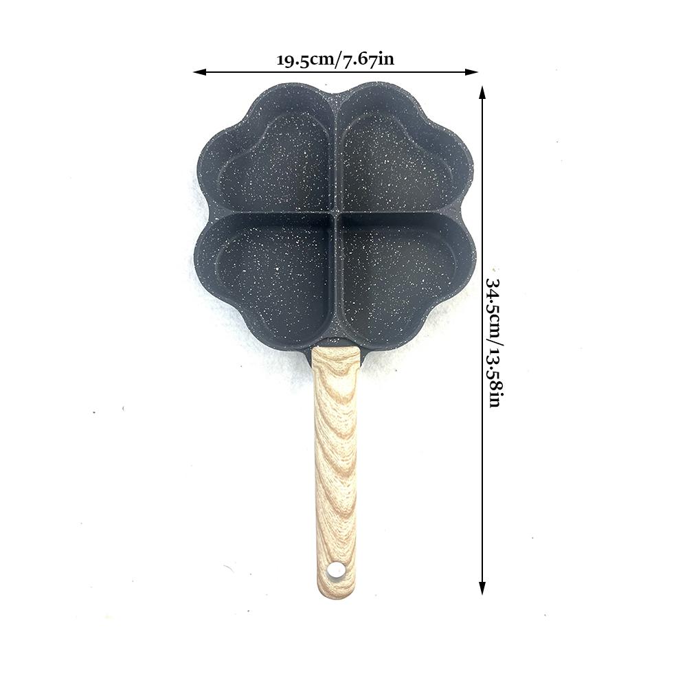 Home Frying Pan, Flat Bottomed Non Stick Pan, Wood Grain Handle, Breakfast Pan, Flat Bottomed Pan