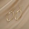 Minimalistische Metall-Statement-Ohrringe für Damen Gold Silber Verdreht Unregelmäßige Geometrie Hohl Oval Tropfenohrringe