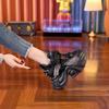Leather inner height increase 8cm dad shoes women's 2025 spring and autumn new thick-soled height increase versatile casual velvet sports shoes
