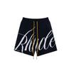American Streetwear RHUDE Letter Knit Shorts Loose Fit Casual Hip Hop Style
