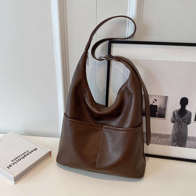 Retro Toteväska med Stor Kapacitet: Höst-/Vinterstil för högskolestudenter & pendlare