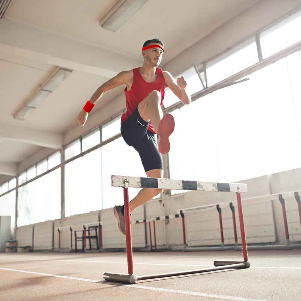 1Pcs Head Band and 2Pcs Wristbands Elastic Anti Slip Sweatband Wrist Support Band for Sport Run