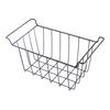 2 Pcs Freezer Wire Storage Basket PE Coated Hanging Rack Organizer Bin Black for Refrigerator Shelves